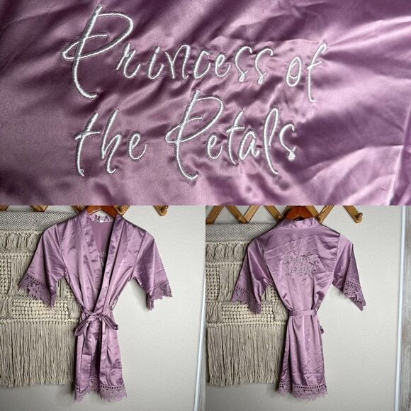 Light Purple Lavender Flower Girl Robe - Picture 7 of 7